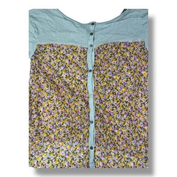 Free People Sheer Lace Floral Oversize Top Size Small - Picture 4 of 6